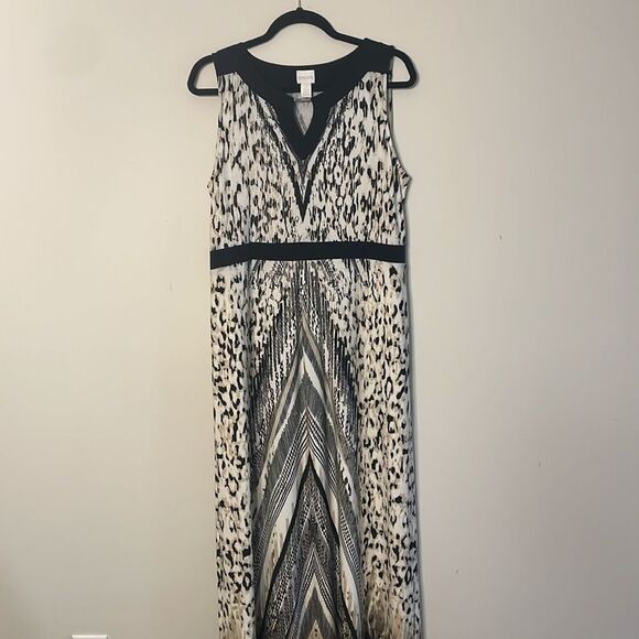 Chico's Animal Chevron Diane Maxi Dress Large - Picture 3 of 10